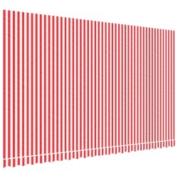vidaXL Tela de repuesto de toldo rayas rojas y blancas 5x3 m