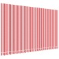vidaXL Tela de repuesto de toldo rayas rojas y blancas 5x3 m