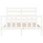 vidaXL Estructura de cama con cabecero madera maciza blanco 140x190 cm vidaXL Estructura de cama con cabecero madera maciza blanco 140x190 cm