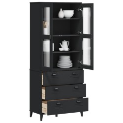 vidaXL Aparador alto VIKEN madera maciza de pino negro 80x40x190 cm