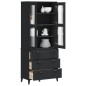 vidaXL Aparador alto VIKEN madera maciza de pino negro 80x40x190 cm