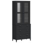vidaXL Aparador alto VIKEN madera maciza de pino negro 80x40x190 cm