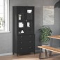 vidaXL Aparador alto VIKEN madera maciza de pino negro 80x40x190 cm