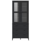 vidaXL Aparador alto VIKEN madera maciza de pino negro 80x40x190 cm