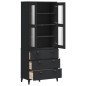 vidaXL Aparador alto VIKEN madera maciza de pino negro 80x40x190 cm