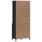 vidaXL Aparador alto VIKEN madera maciza de pino negro 80x40x190 cm