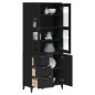 vidaXL Aparador alto VIKEN madera maciza de pino negro 80x40x190 cm vidaXL Aparador alto VIKEN madera maciza de pino negro 80x40x190 cm