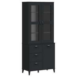 vidaXL Aparador alto VIKEN madera maciza de pino negro 80x40x190 cm