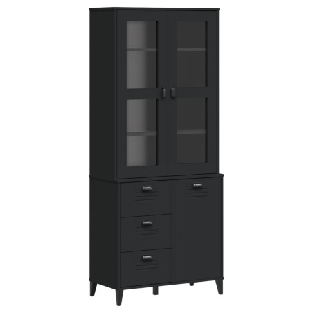 vidaXL Aparador alto VIKEN madera maciza de pino negro 80x40x190 cm