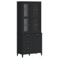 vidaXL Aparador alto VIKEN madera maciza de pino negro 80x40x190 cm vidaXL Aparador alto VIKEN madera maciza de pino negro 80x40x190 cm