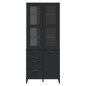 vidaXL Aparador alto VIKEN madera maciza de pino negro 80x40x190 cm vidaXL Aparador alto VIKEN madera maciza de pino negro 80x40x190 cm