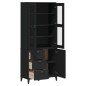 vidaXL Aparador alto VIKEN madera maciza de pino negro 80x40x190 cm vidaXL Aparador alto VIKEN madera maciza de pino negro 80x40x190 cm