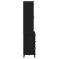 vidaXL Aparador alto VIKEN madera maciza de pino negro 80x40x190 cm vidaXL Aparador alto VIKEN madera maciza de pino negro 80x40x190 cm
