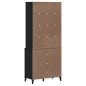 vidaXL Aparador alto VIKEN madera maciza de pino negro 80x40x190 cm vidaXL Aparador alto VIKEN madera maciza de pino negro 80x40x190 cm