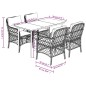 vidaXL Set comedor de jardín 5 piezas y cojines ratán sintético marrón
