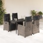 vidaXL Set comedor de jardín 5 piezas con cojines ratán sintético gris vidaXL Set comedor de jardín 5 piezas con cojines ratán sintético gris