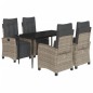 vidaXL Set comedor de jardín 5 piezas con cojines ratán sintético gris vidaXL Set comedor de jardín 5 piezas con cojines ratán sintético gris