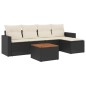 vidaXL Set de sofás de jardín 6 piezas y cojines ratán sintético negro vidaXL Set de sofás de jardín 6 piezas y cojines ratán sintético negro