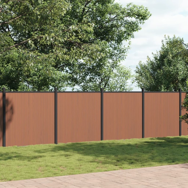 vidaXL Panel de valla WPC marrón 1391x186 cm vidaXL Panel de valla WPC marrón 1391x186 cm