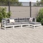 vidaXL Juego de sofás de jardín 5 piezas madera maciza de pino blanco vidaXL Juego de sofás de jardín 5 piezas madera maciza de pino blanco