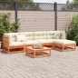 vidaXL Juego de sofás de jardín 6 pzas madera maciza pino marrón cera vidaXL Juego de sofás de jardín 6 pzas madera maciza pino marrón cera