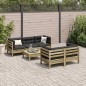 vidaXL Juego de sofás jardín 6 pzas con cojines madera pino impregnada vidaXL Juego de sofás jardín 6 pzas con cojines madera pino impregnada