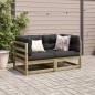 vidaXL Juego de sofás jardín 2 pzas con cojines madera pino impregnada vidaXL Juego de sofás jardín 2 pzas con cojines madera pino impregnada