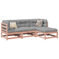 vidaXL Juego de sofás de jardín 4 pzas madera maciza de abeto Douglas