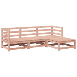 vidaXL Juego de sofás de jardín 4 pzas madera maciza de abeto Douglas