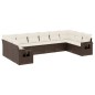vidaXL Set de sofás de jardín 10 pzas y cojines ratán sintético marrón vidaXL Set de sofás de jardín 10 pzas y cojines ratán sintético marrón