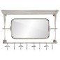 vidaXL Soporte de equipaje con perchas y espejo de pared aluminio vidaXL Soporte de equipaje con perchas y espejo de pared aluminio