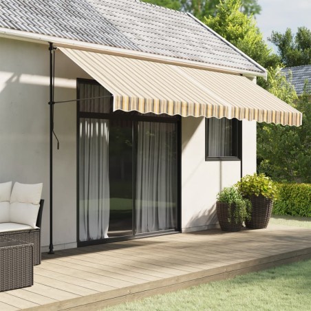 vidaXL Tela de repuesto de toldo rayas de colores 4x3 m