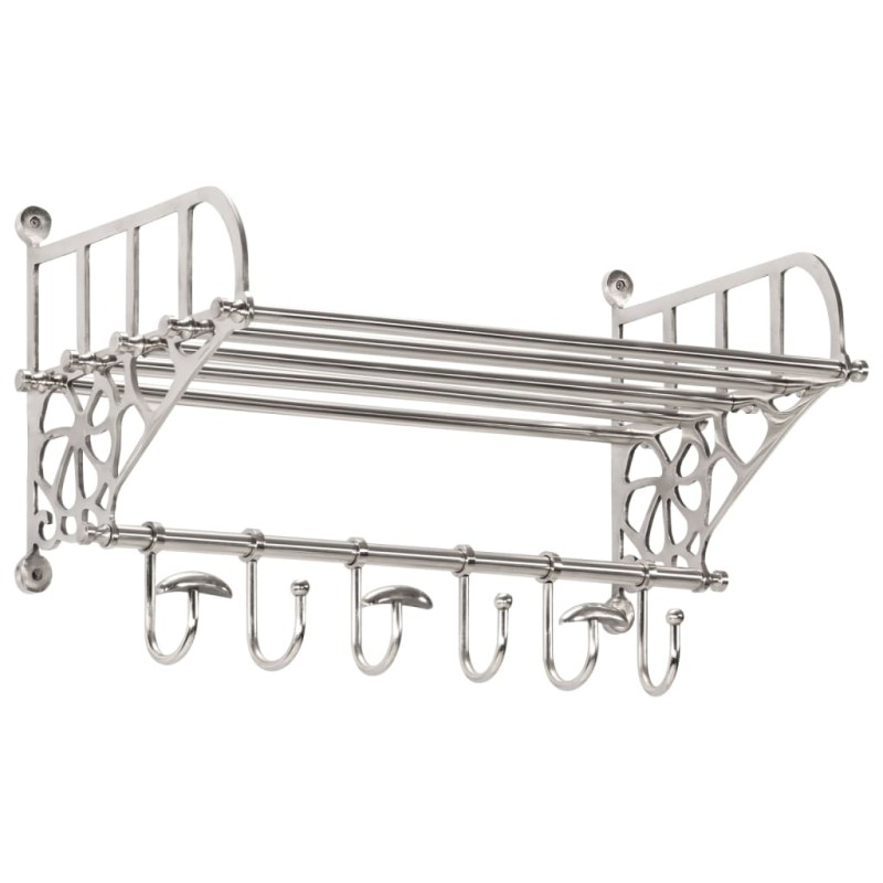 vidaXL Soporte de equipaje con perchas de pared aluminio vidaXL Soporte de equipaje con perchas de pared aluminio