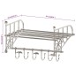 vidaXL Soporte de equipaje con perchas de pared aluminio vidaXL Soporte de equipaje con perchas de pared aluminio