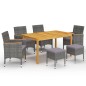 vidaXL Juego de comedor de jardín de 7 piezas gris vidaXL Juego de comedor de jardín de 7 piezas gris