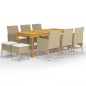vidaXL Juego de comedor de jardín de 11 piezas beige vidaXL Juego de comedor de jardín de 11 piezas beige
