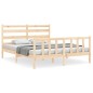 vidaXL Estructura de cama de matrimonio con cabecero madera maciza vidaXL Estructura de cama de matrimonio con cabecero madera maciza