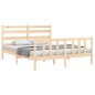 vidaXL Estructura de cama de matrimonio con cabecero madera maciza vidaXL Estructura de cama de matrimonio con cabecero madera maciza