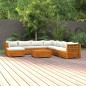 vidaXL Muebles de jardín 9 piezas con cojines madera maciza de acacia 