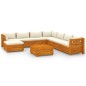 vidaXL Muebles de jardín 9 piezas con cojines madera maciza de acacia 