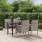 vidaXL Set de comedor jardín 5 pzas cojines ratán sintético antracita vidaXL Set de comedor jardín 5 pzas cojines ratán sintético antracita