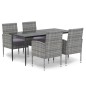 vidaXL Set de comedor jardín 5 pzas cojines ratán sintético antracita vidaXL Set de comedor jardín 5 pzas cojines ratán sintético antracita