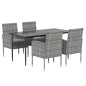 vidaXL Set de comedor jardín 5 pzas cojines ratán sintético antracita vidaXL Set de comedor jardín 5 pzas cojines ratán sintético antracita