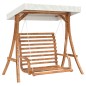 vidaXL Banco columpio con toldo madera maciza abeto con acabado teca vidaXL Banco columpio con toldo madera maciza abeto con acabado teca