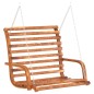 vidaXL Banco columpio con toldo madera maciza abeto con acabado teca vidaXL Banco columpio con toldo madera maciza abeto con acabado teca