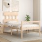 vidaXL Cama para personas mayores con cabecero madera maciza 90x200 cm vidaXL Cama para personas mayores con cabecero madera maciza 90x200 cm