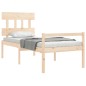 vidaXL Cama para personas mayores con cabecero madera maciza 90x200 cm vidaXL Cama para personas mayores con cabecero madera maciza 90x200 cm