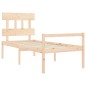 vidaXL Cama para personas mayores con cabecero madera maciza 90x200 cm vidaXL Cama para personas mayores con cabecero madera maciza 90x200 cm