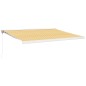 vidaXL Toldo retráctil aluminio y tela amarillo y blanco 4x3 m vidaXL Toldo retráctil aluminio y tela amarillo y blanco 4x3 m
