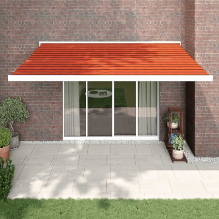 vidaXL Toldo retráctil aluminio y tela naranja y marrón 4,5x3 m